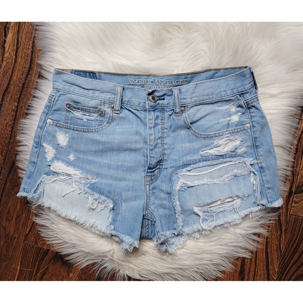 American Eagle Hi Rise Festival Distressed Denim‎ Shorts Women's Size 6